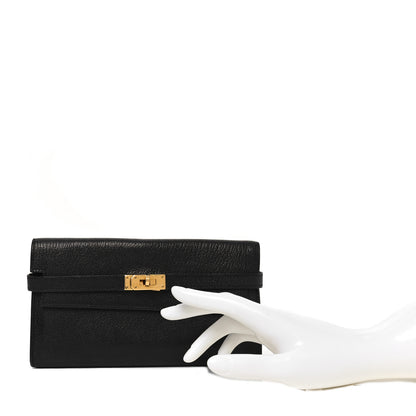Hermes Chevre Mysore Kelly Longue Wallet Black 2 of 9