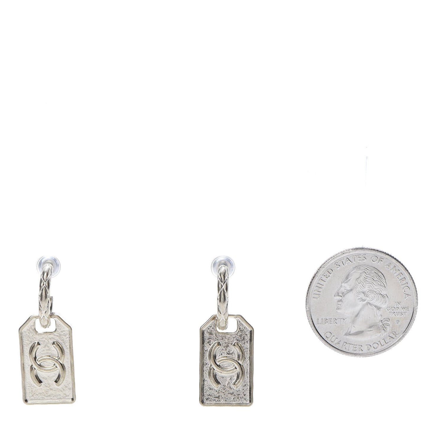 CC Tag Drop Earrings Gold