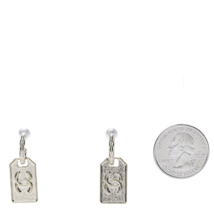 Chanel CC Tag Drop Earrings Gold 2 of 5