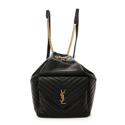 Saint Laurent Lambskin Matelasse Monogram Joe Backpack Black 1 of 10