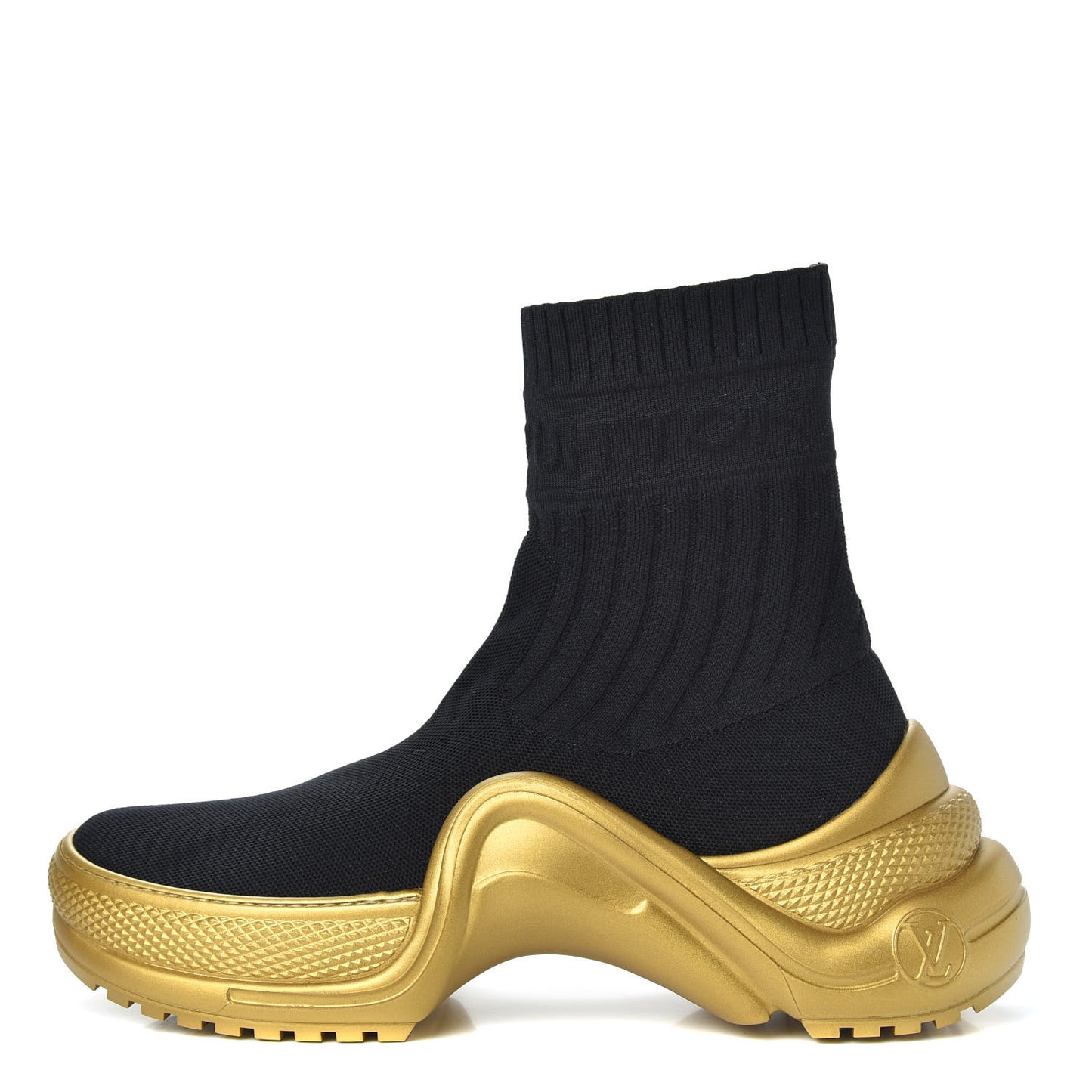 Stretch Textile Monogram LV Archlight Sneaker Boots 38 Black Gold