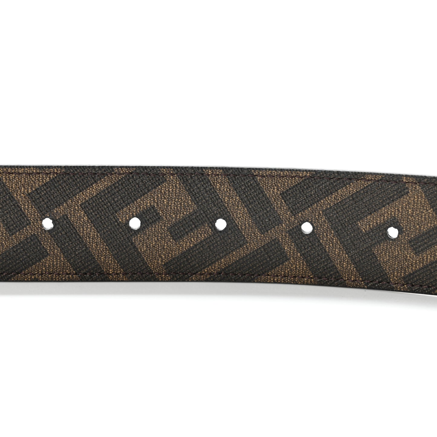 Cuoio Romano Glazed Fabric FF 1974 Reversible Belt 95 38 Black Tobacco