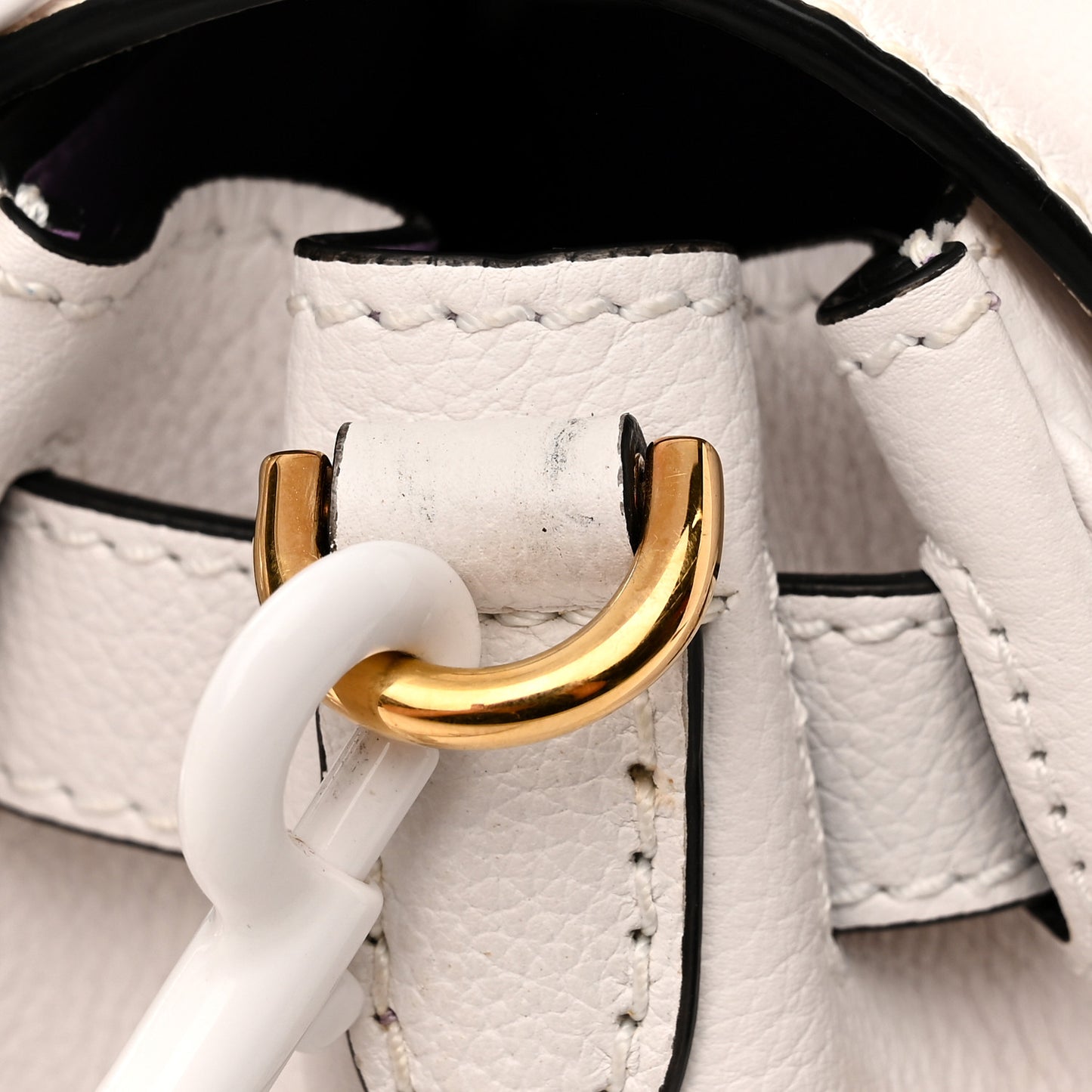 Calfskin Medium La Medusa Top Handle Handbag Optical White
