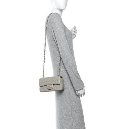 Chanel Lambskin Quilted Mini Rectangular Flap Grey 2 of 11