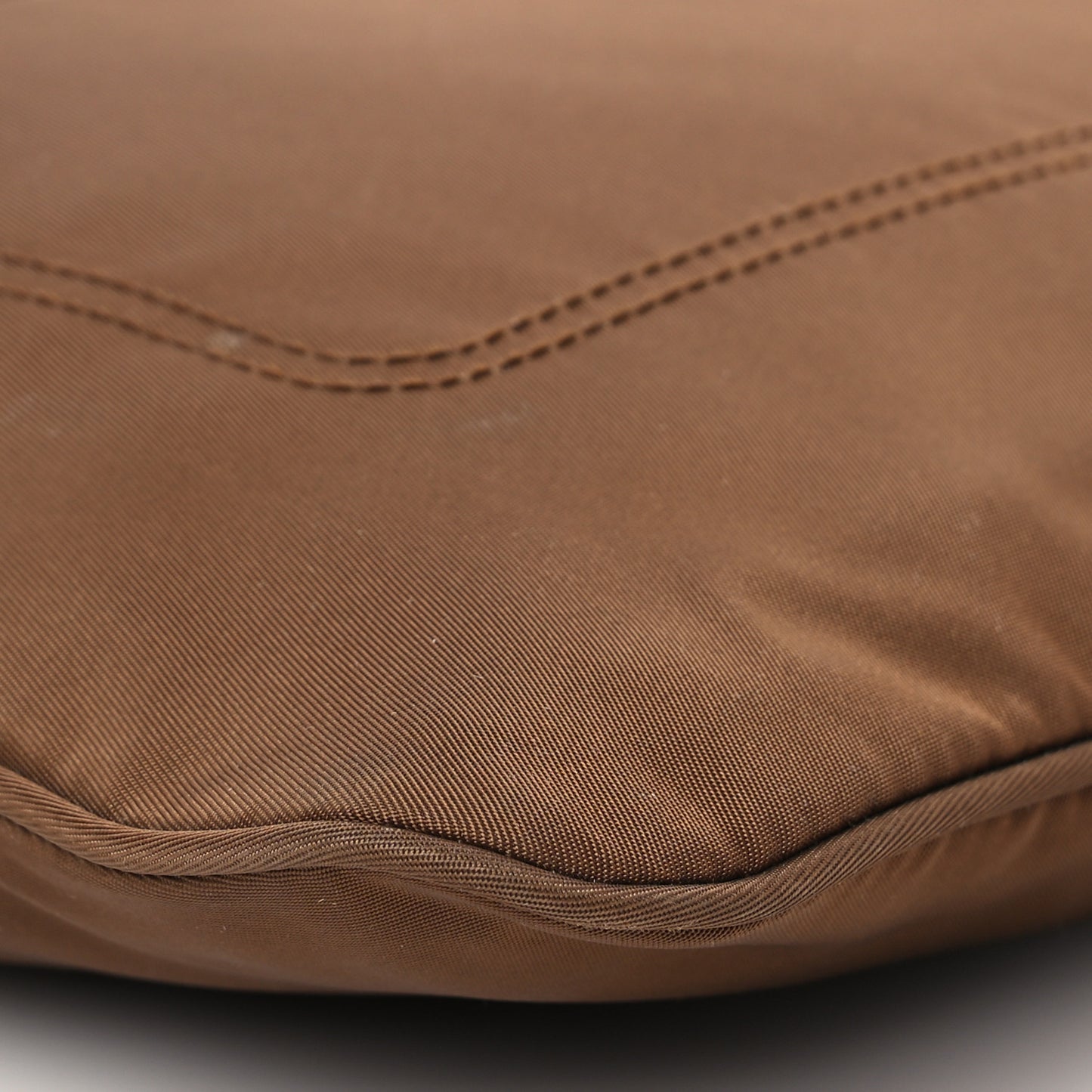 Tessuto Nylon Saffiano Flat Messenger Bag Brown