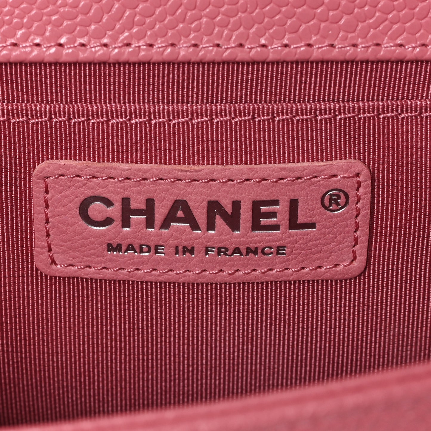 Caviar Chevron Quilted Medium Boy Flap Pink