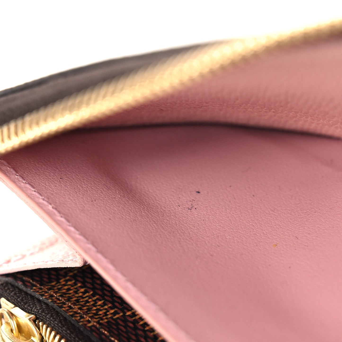 Damier Ebene Clemence Wallet Rose Ballerine