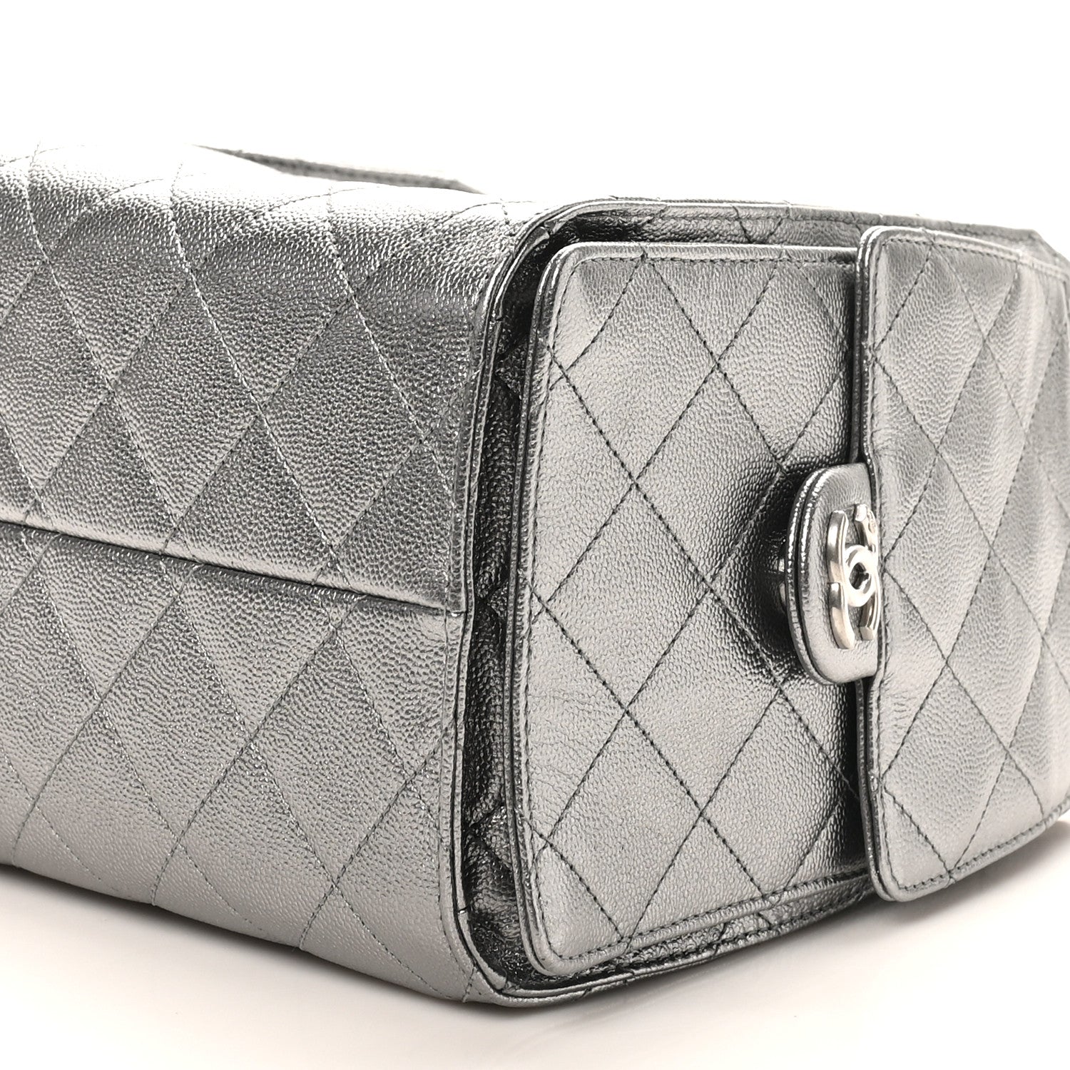 Chanel Metallic Caviar Quilted Small Chanel 25 Handbag Anthracite 10 of 11