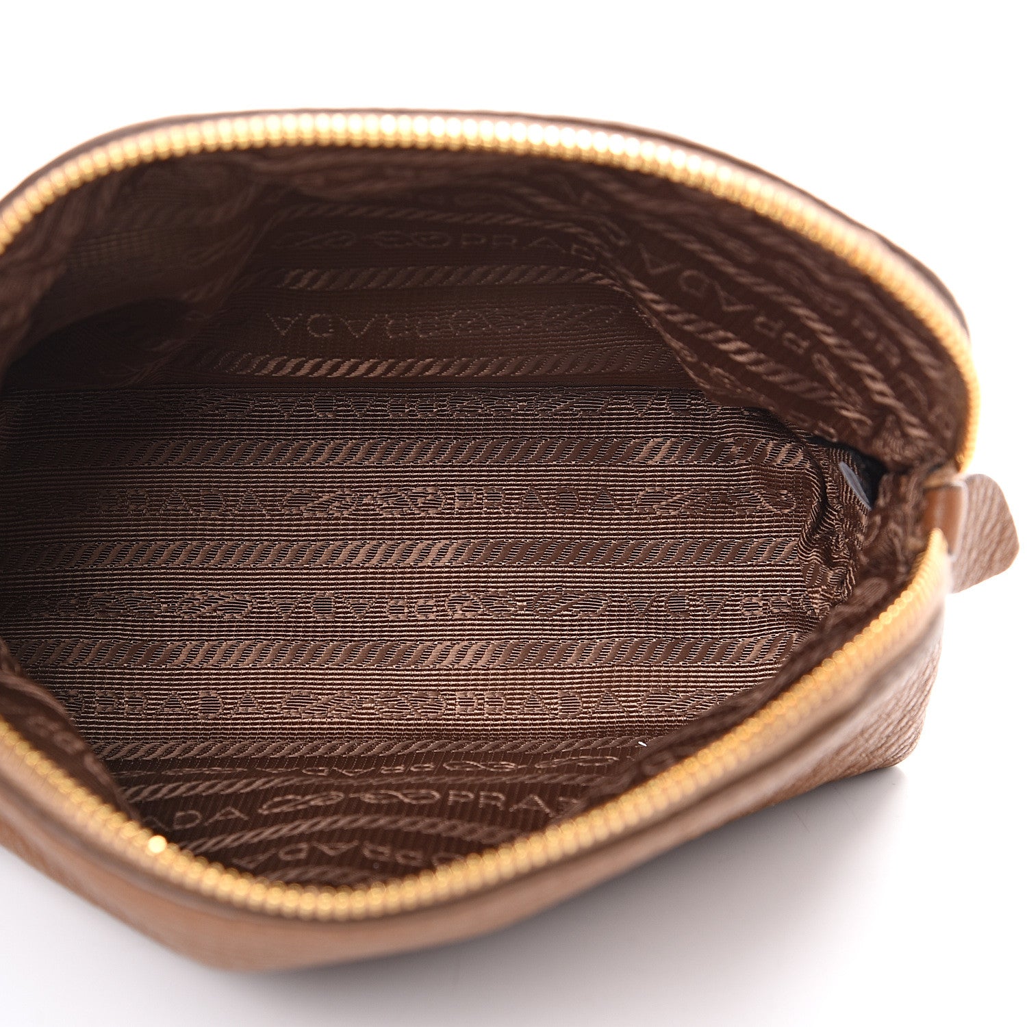 Prada Vitello Daino Cosmetic Pouch Cannella 4 of 8