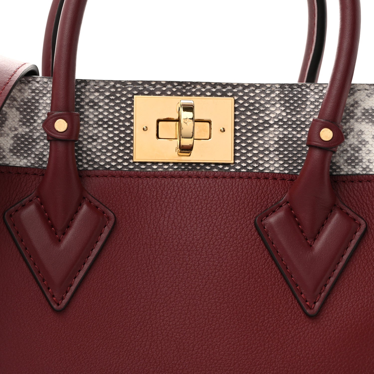 Louis Vuitton Calfskin Karung Snakeskin Mahina On My Side PM  Griotte Red 7 of 10