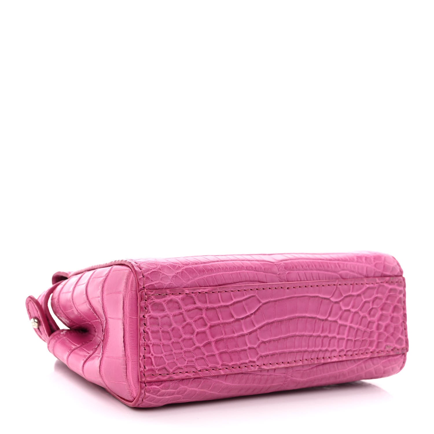 Fendi Shiny Alligator Shiny Nappa Micro Peekaboo Iconic Satchel Magenta 4 of 13