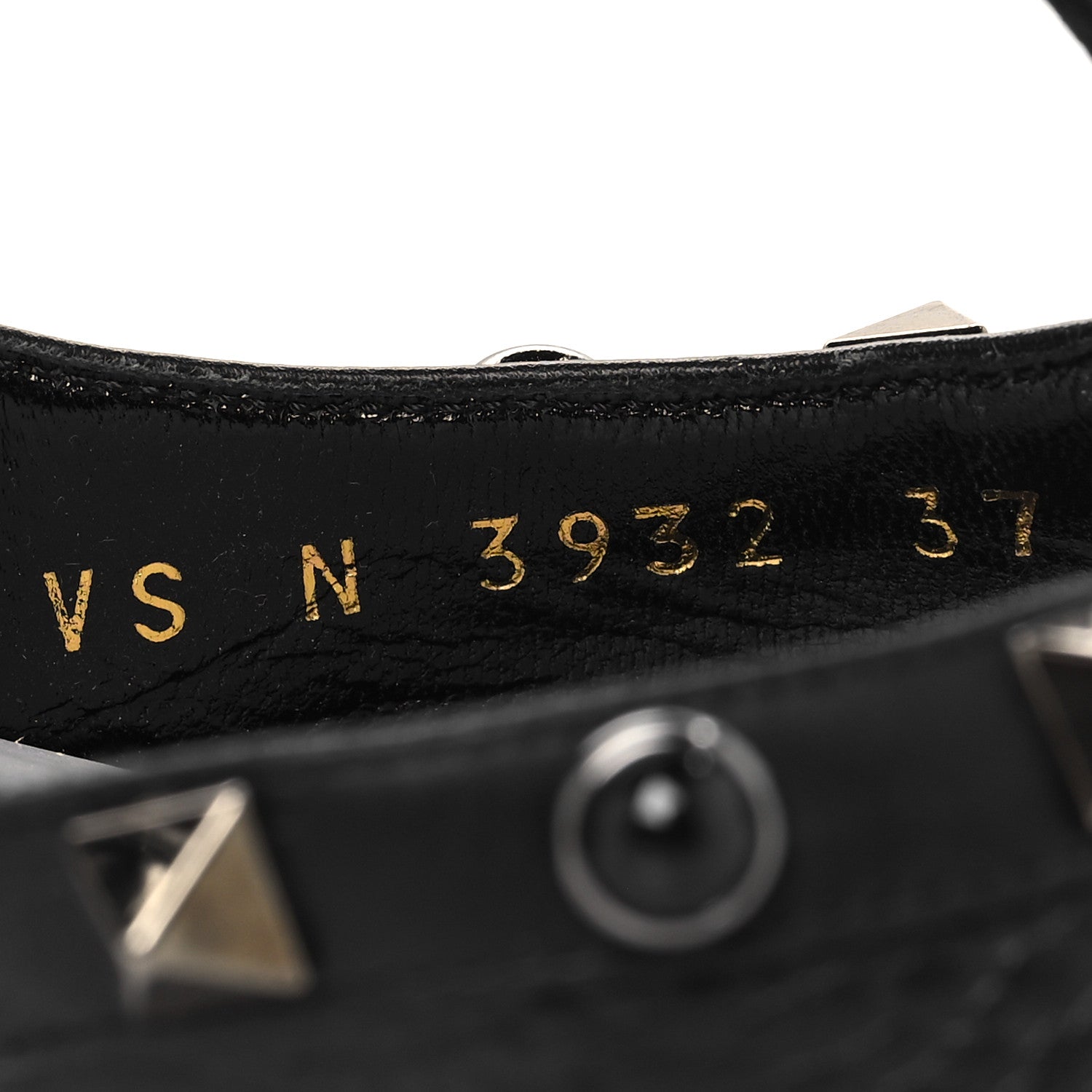 Valentino Garavani Pebbled Calfskin Onyx Rockstud Rolling Ankle Strap 100mm Pumps 37 Black 7 of 10