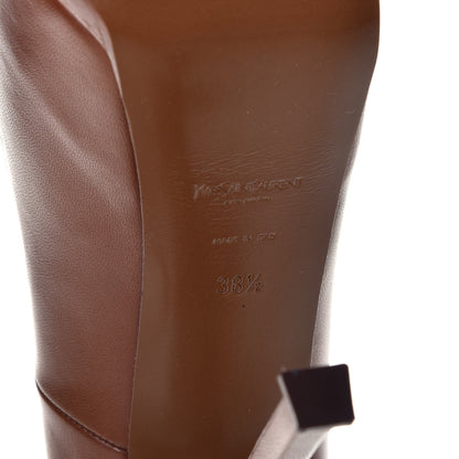Saint Laurent Calfskin Tribtoo 105 Platform Pumps 38.5 Brown 6 of 9