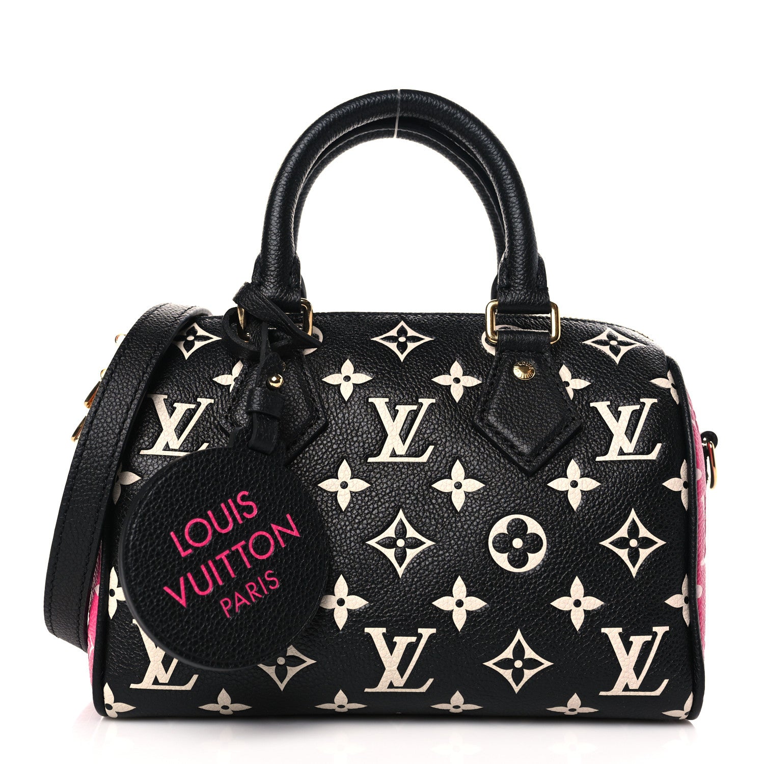 Louis Vuitton Empreinte Monogram Spring in the City Speedy Bandouliere 20 Black White Pink 1 of 8