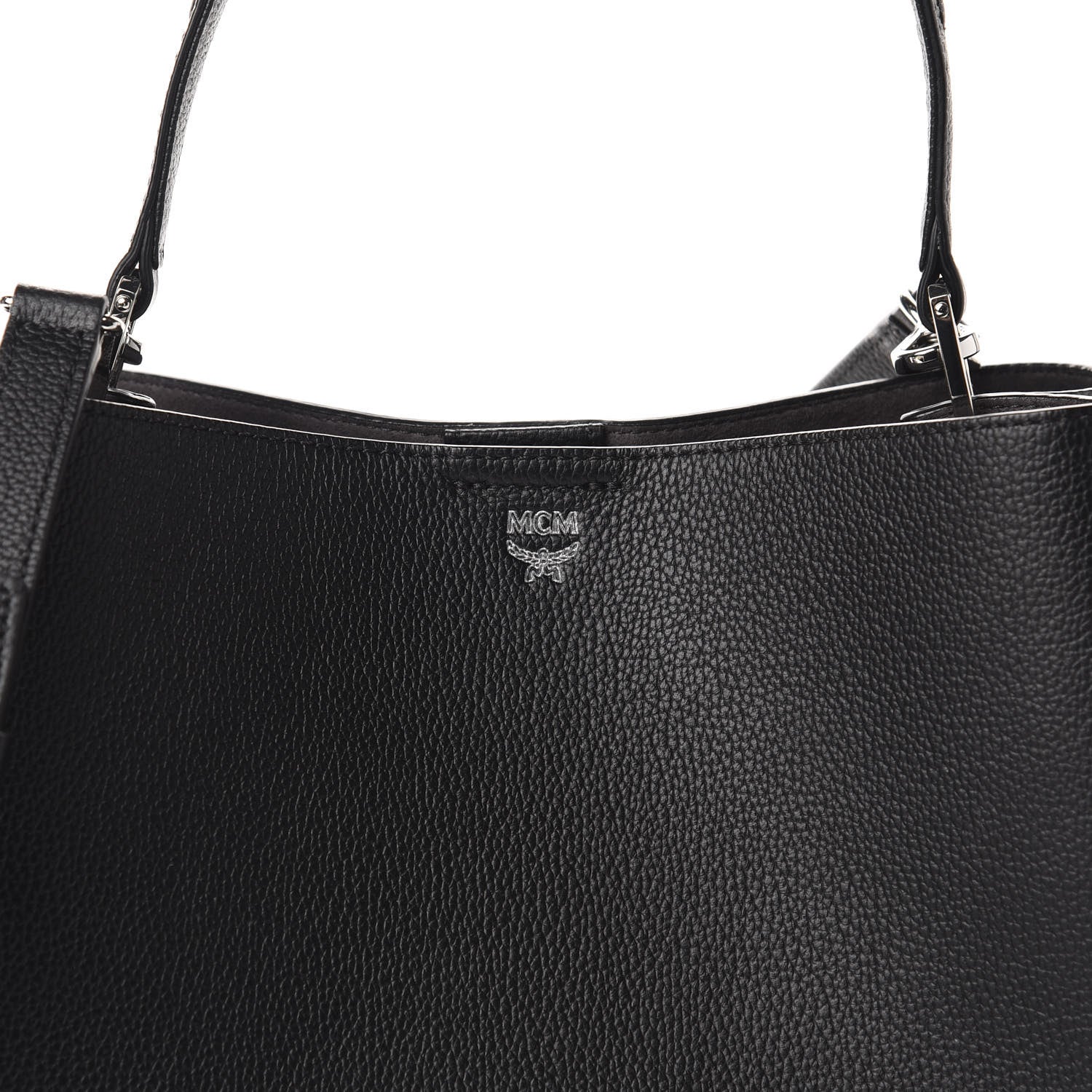 MCM Grained Calfskin Visetos Medium Sarah Hobo Black 9 of 9