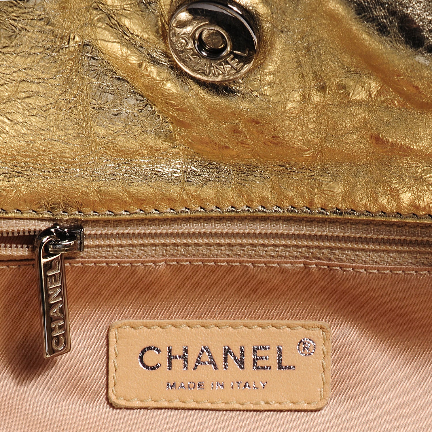 Chanel Metallic Perforated Lambskin Hollywood Hobo Gold 6 of 7
