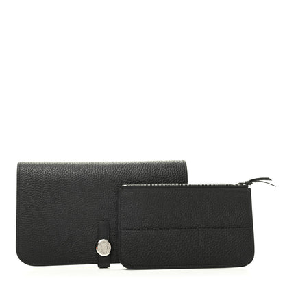 Hermes Togo Dogon Duo Wallet Black 7 of 8