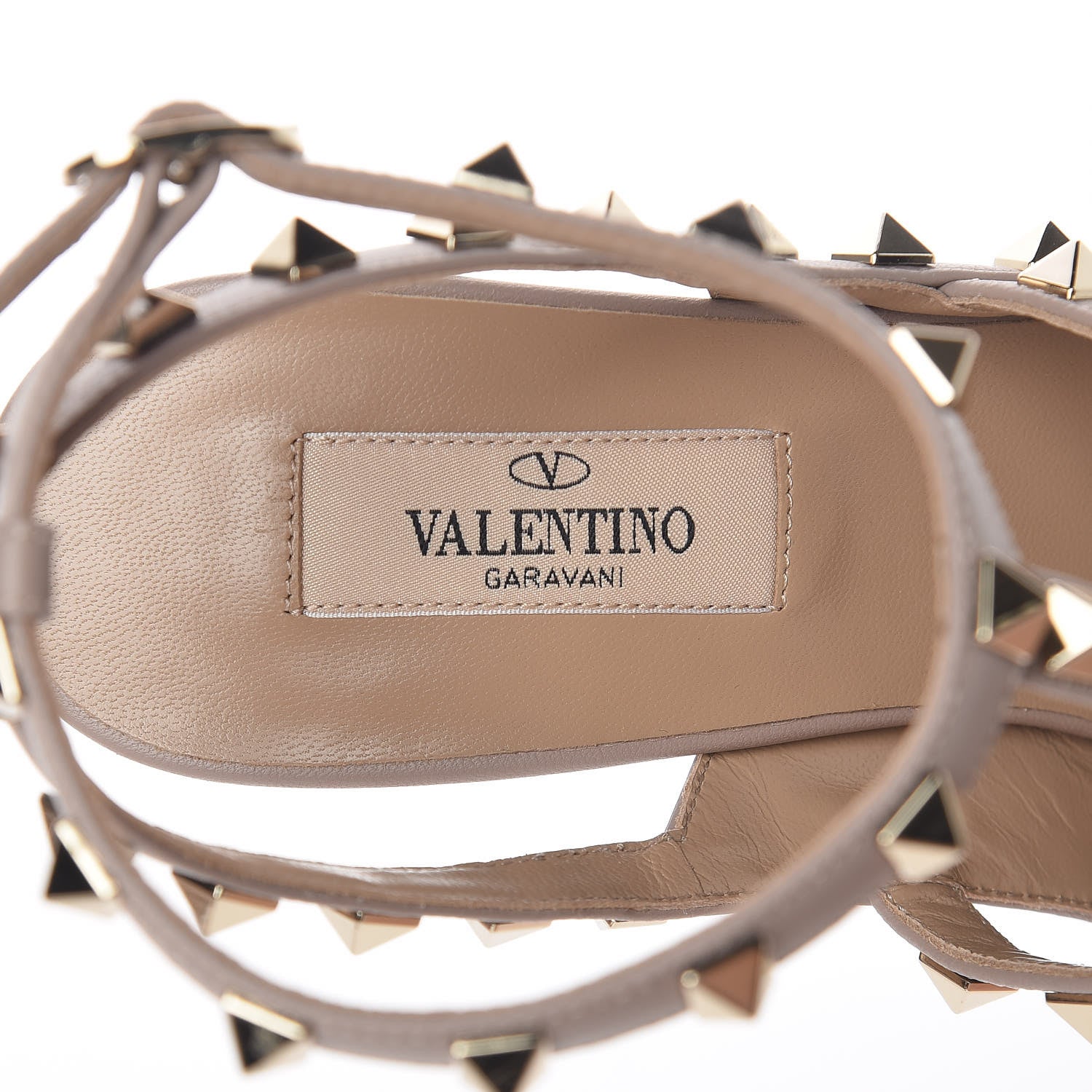 Valentino Garavani Patent Nappa Rockstud Ankle Strap 100mm Pumps 38 Poudre 5 of 8