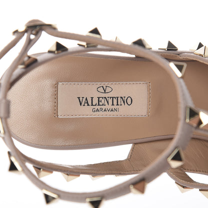 Valentino Garavani Patent Nappa Rockstud Ankle Strap 100mm Pumps 38 Poudre 5 of 8