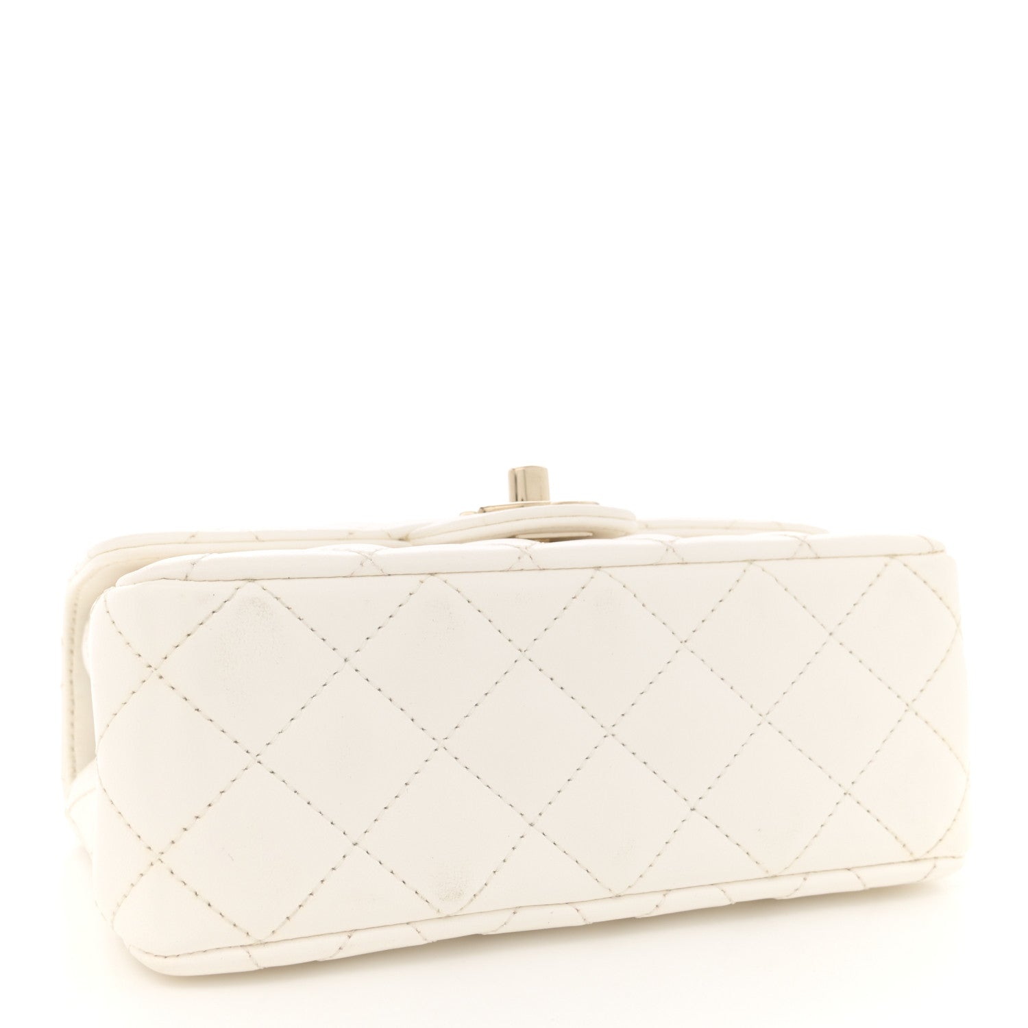 Chanel Lambskin Quilted Mini Crystal Top Handle Rectangular Flap White 4 of 12