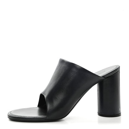 Balenciaga Shiny Sheepskin Oval 90mm Mule Pump 40 Navy 1 of 8