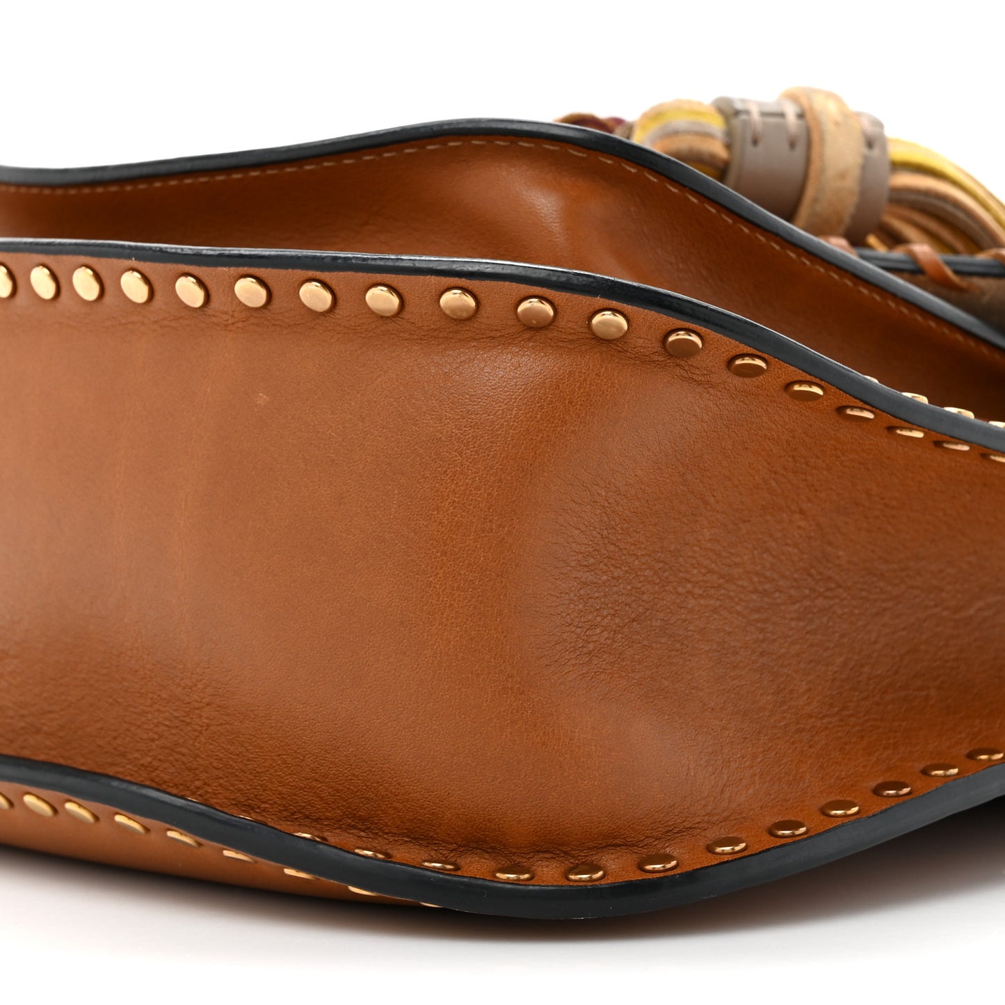 Calfskin Braided Small Hudson Shoulder Bag Caramel