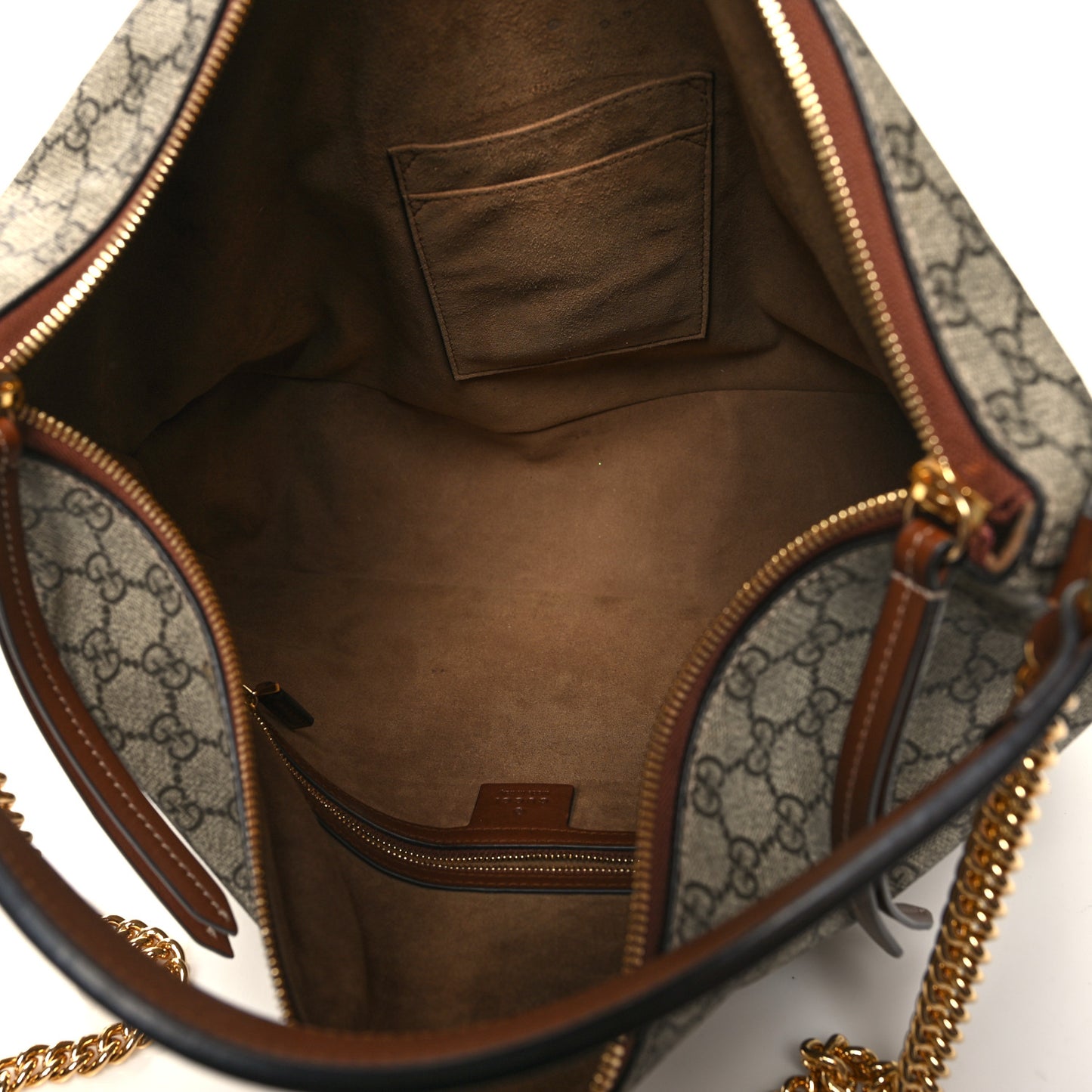 GG Supreme Monogram Large Linea A Hobo Light Brown