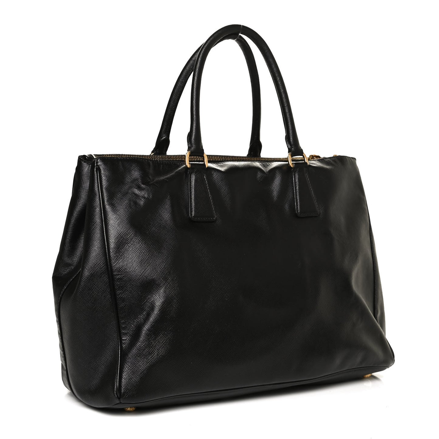 Saffiano Medium Galleria Double Zip Tote Black