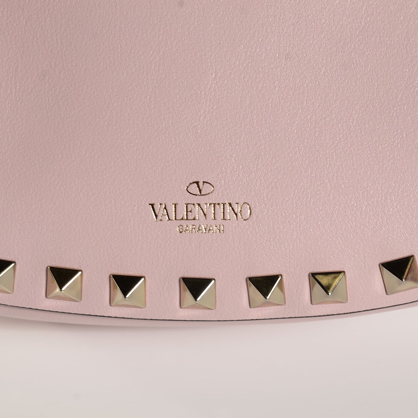 Calfskin Rockstud Crossbody Saddle Bag Water Rose
