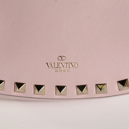 Valentino Garavani Calfskin Rockstud Crossbody Saddle Bag Water Rose 5 of 8