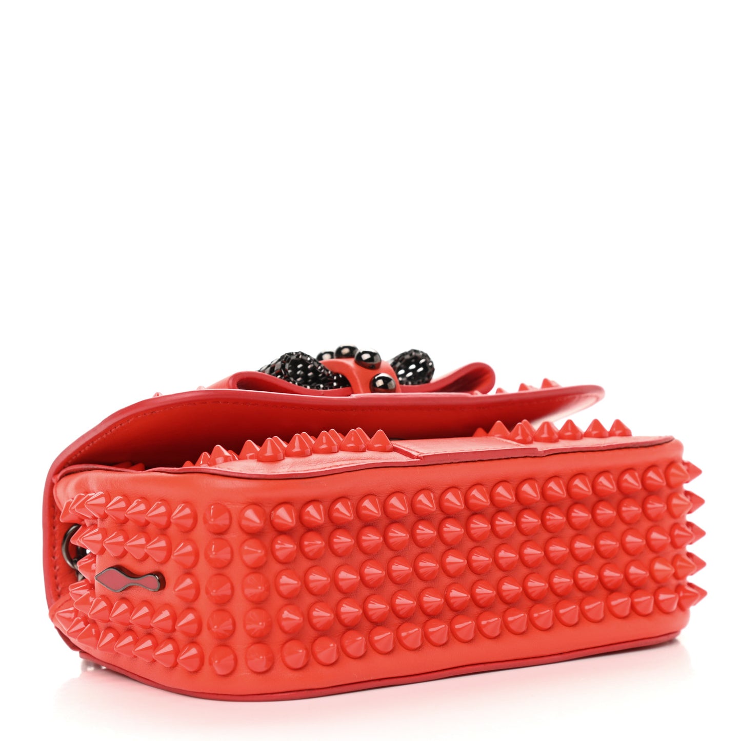 Calfskin Spiked Sweety Charity Crossbody Bag Papaye