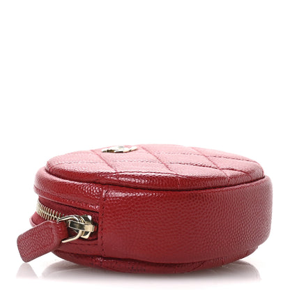 Chanel Caviar Quilted Zip Around Classic Coin Purse Red 4 of 8