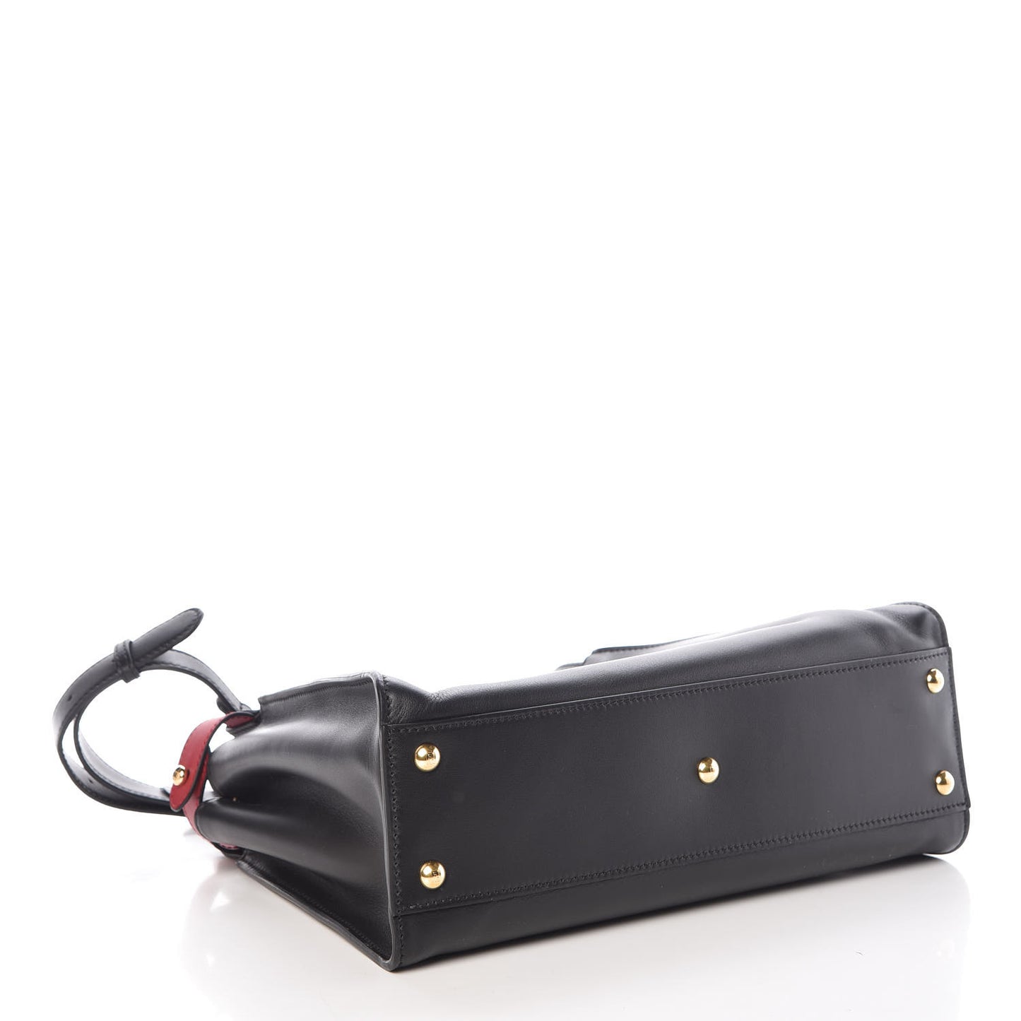 Vitello Seta Century Nappa Medium Peekaboo Iconic Defender Satchel Black Fragola Maya