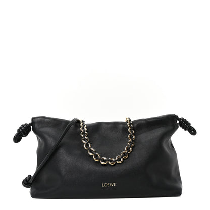 Loewe Mellow Nappa Medium Donut Chain Flamenco Knot Clutch Black 1 of 10