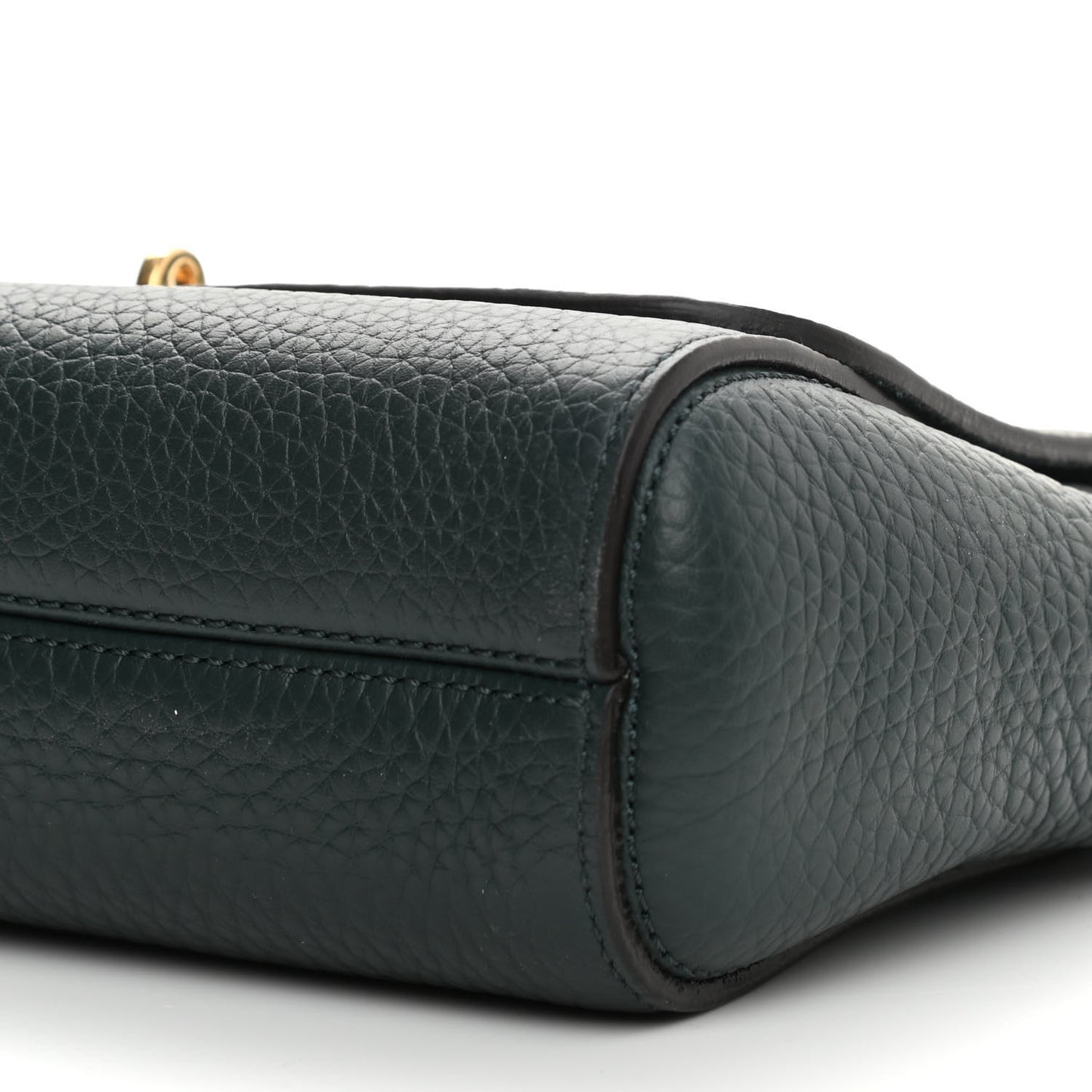 Small Classic Grain Calfskin Small Lily Flap Dark Green