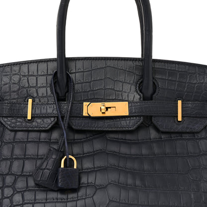 Hermes Matte Niloticus Crocodile Birkin 30 Bleu Indigo 8 of 11