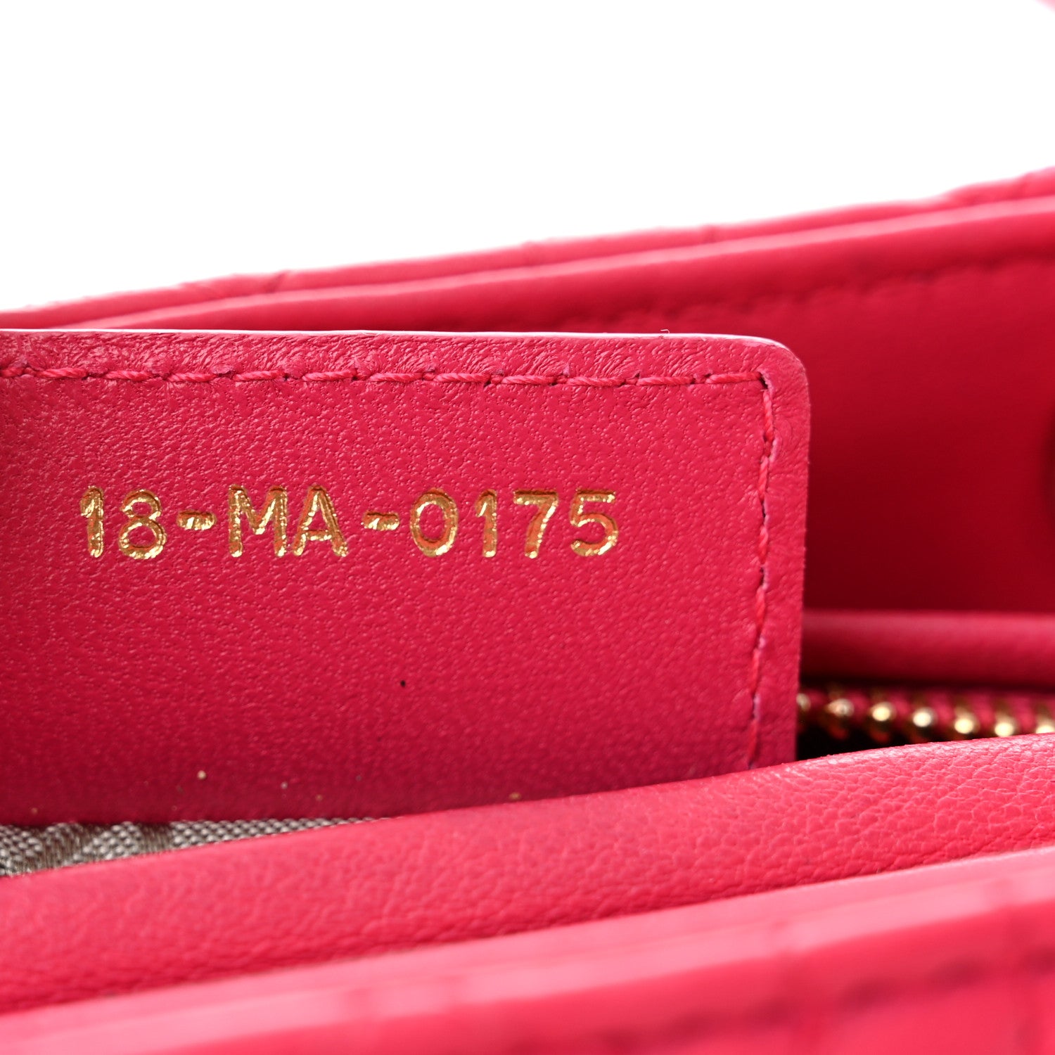 Christian Dior Lambskin Cannage Medium Lady Dior Pink 7 of 10