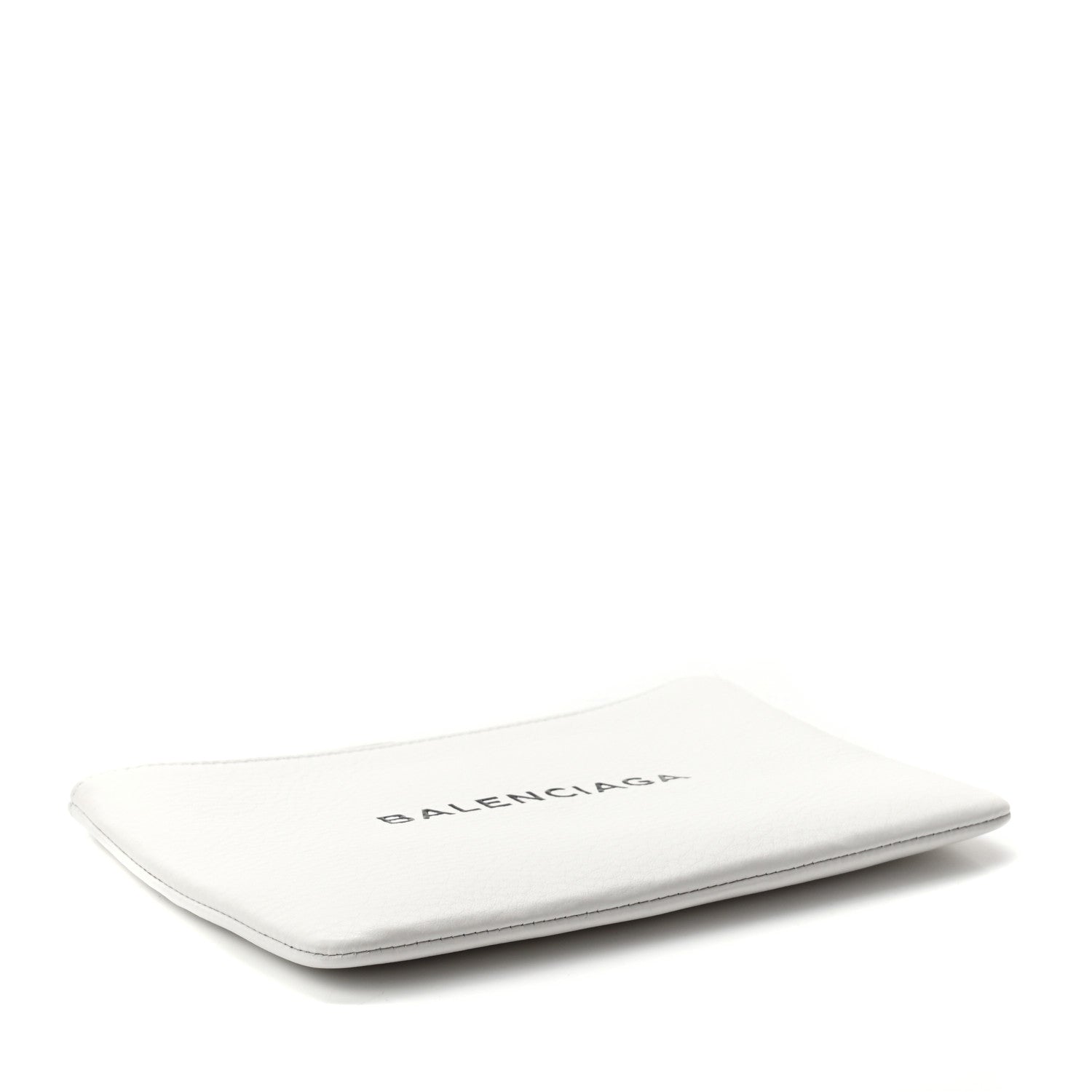 Balenciaga Calfskin Logo M Everyday Pouch White 4 of 7