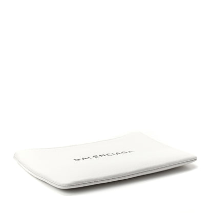 Balenciaga Calfskin Logo M Everyday Pouch White 4 of 7