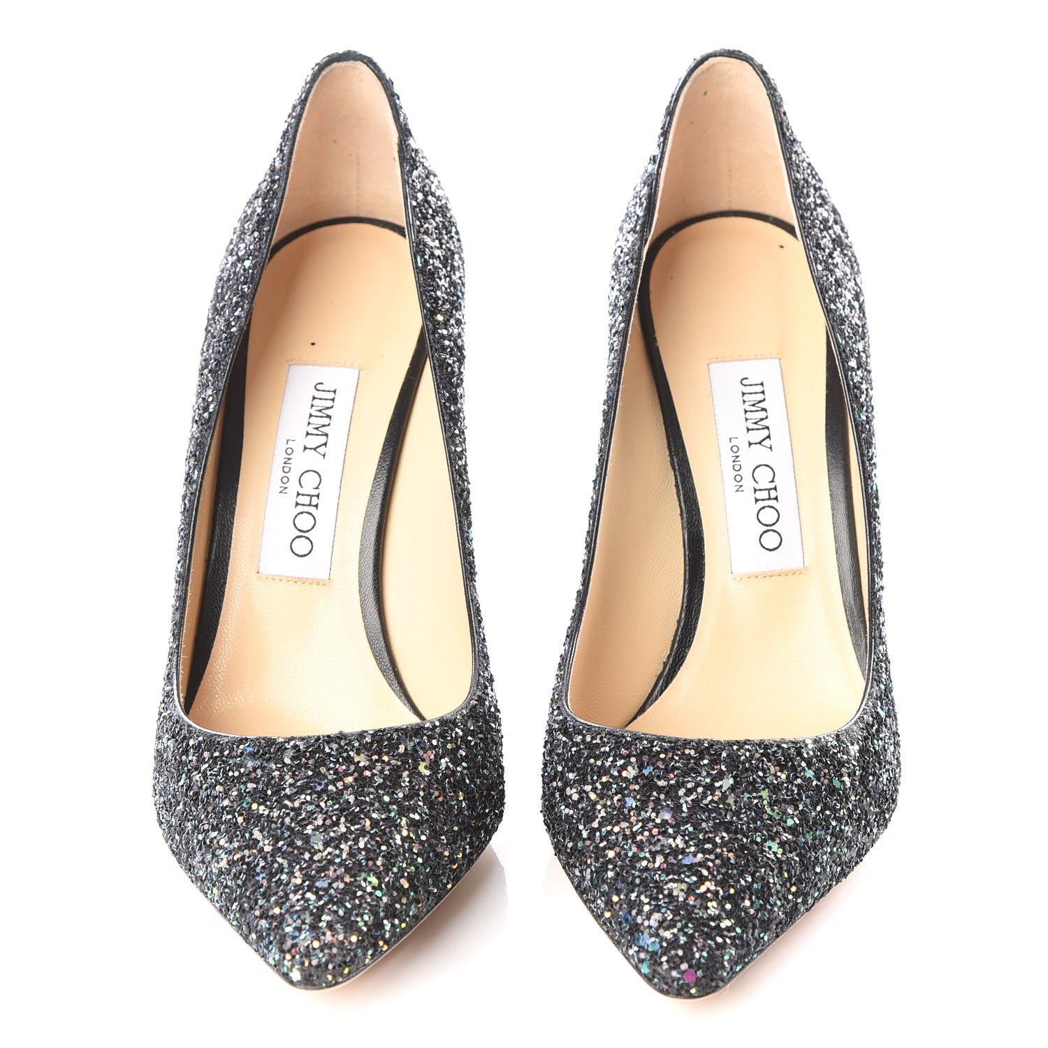 Jimmy Choo Glitter Romy 100 Pumps 37.5 Black 3 of 7
