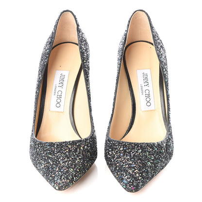 Jimmy Choo Glitter Romy 100 Pumps 37.5 Black 3 of 7