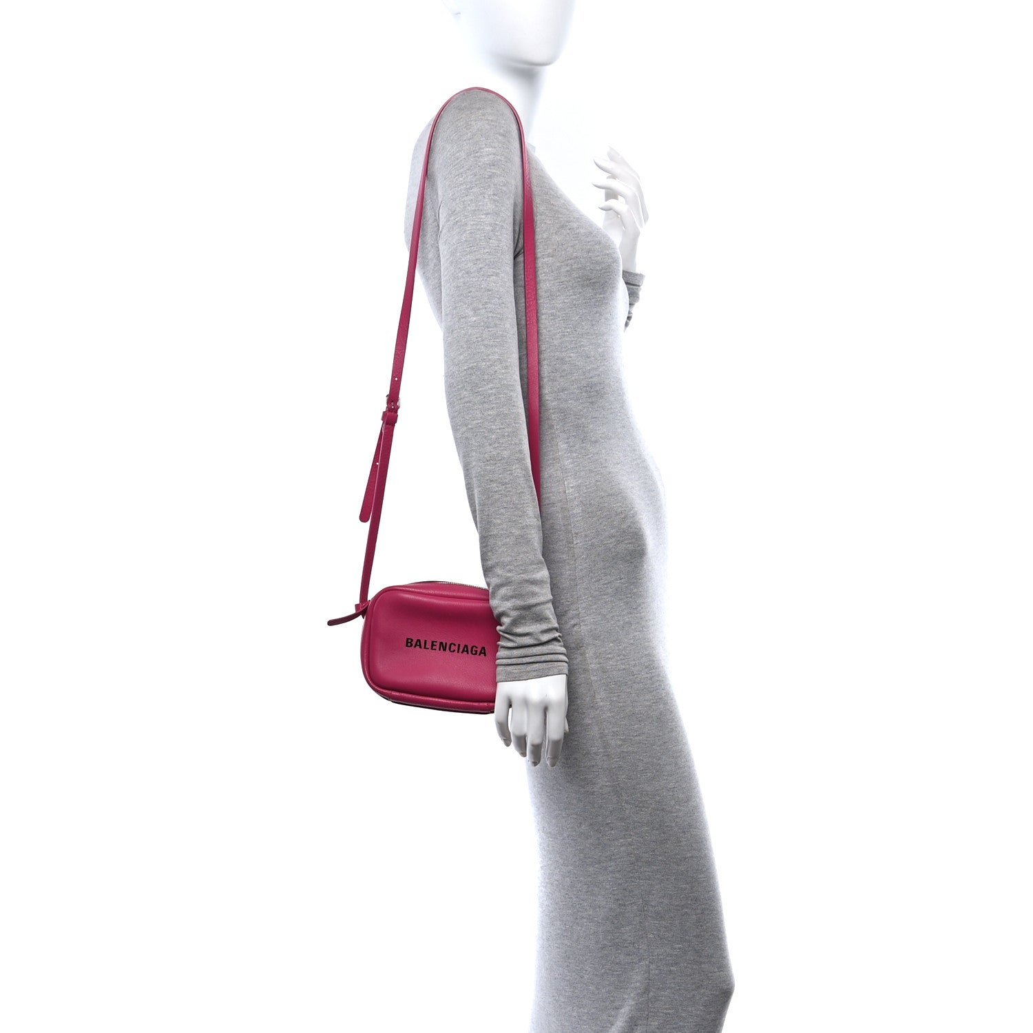 Balenciaga Calfskin Logo XS Everyday Camera Bag Rose Indien Black 2 of 9