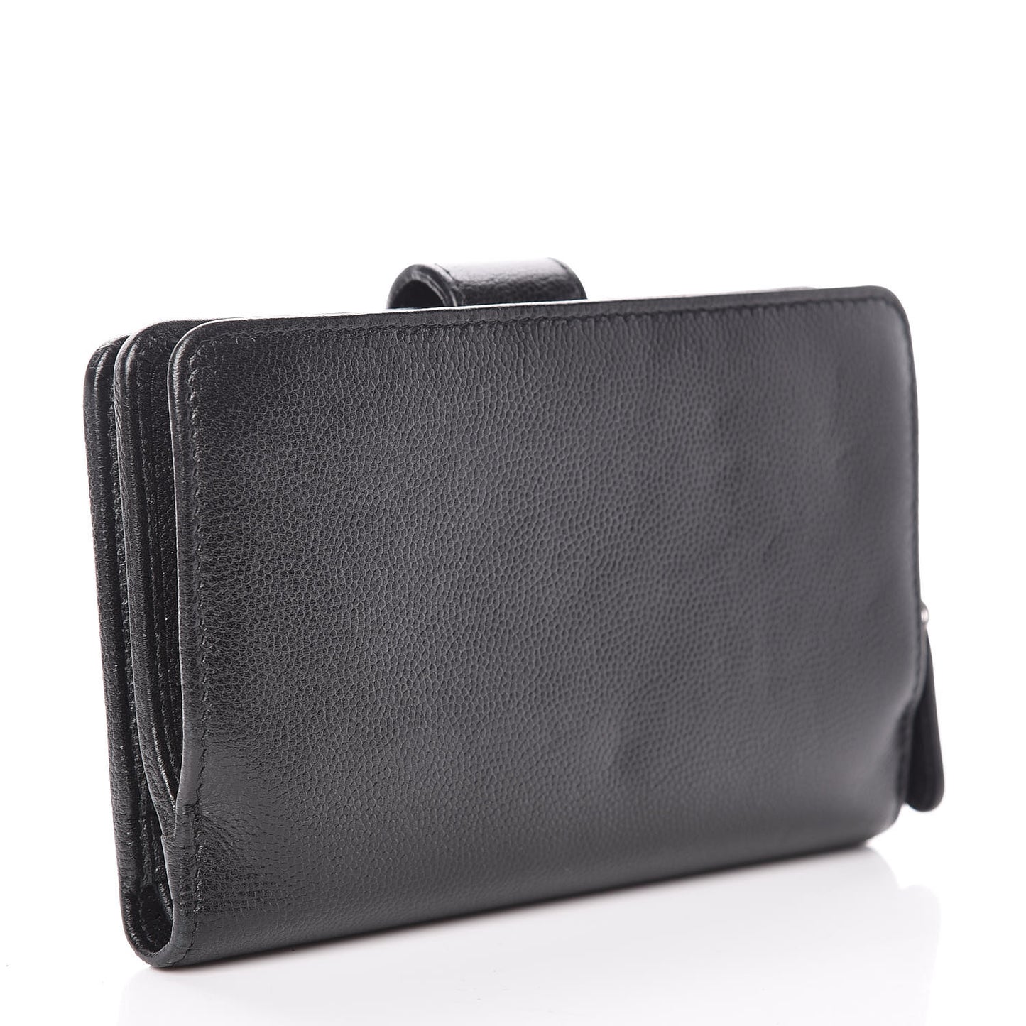 Caviar Sevruga Large Zip Pocket Wallet Black
