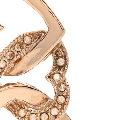 Christian Dior Crystal Heart Drop Earrings Gold 4 of 4