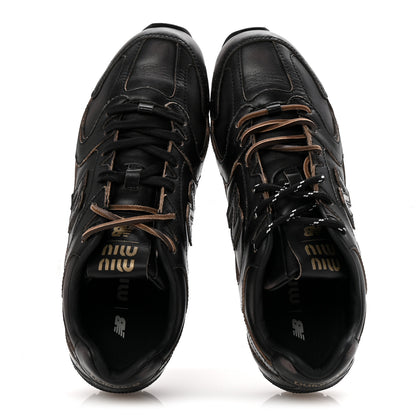 Miu Miu X NEW BALANCE Vitello Deco 530 SL Sneakers 38.5 Black 2 of 9