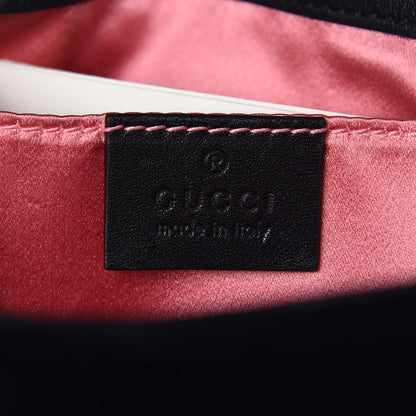 Gucci Velvet Matelasse Mini GG Marmont Shoulder Bag Black 6 of 10