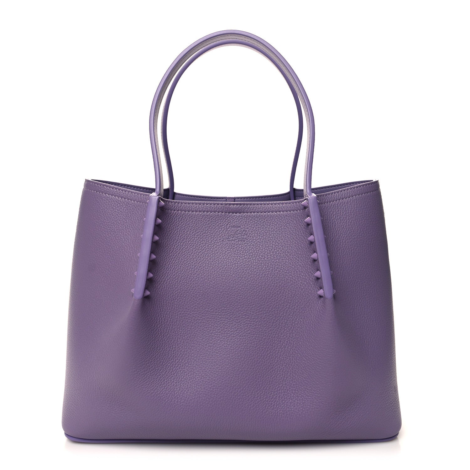 Christian Louboutin Calfskin Spiked Small Cabarock Shopper Tote Parme 1 of 9