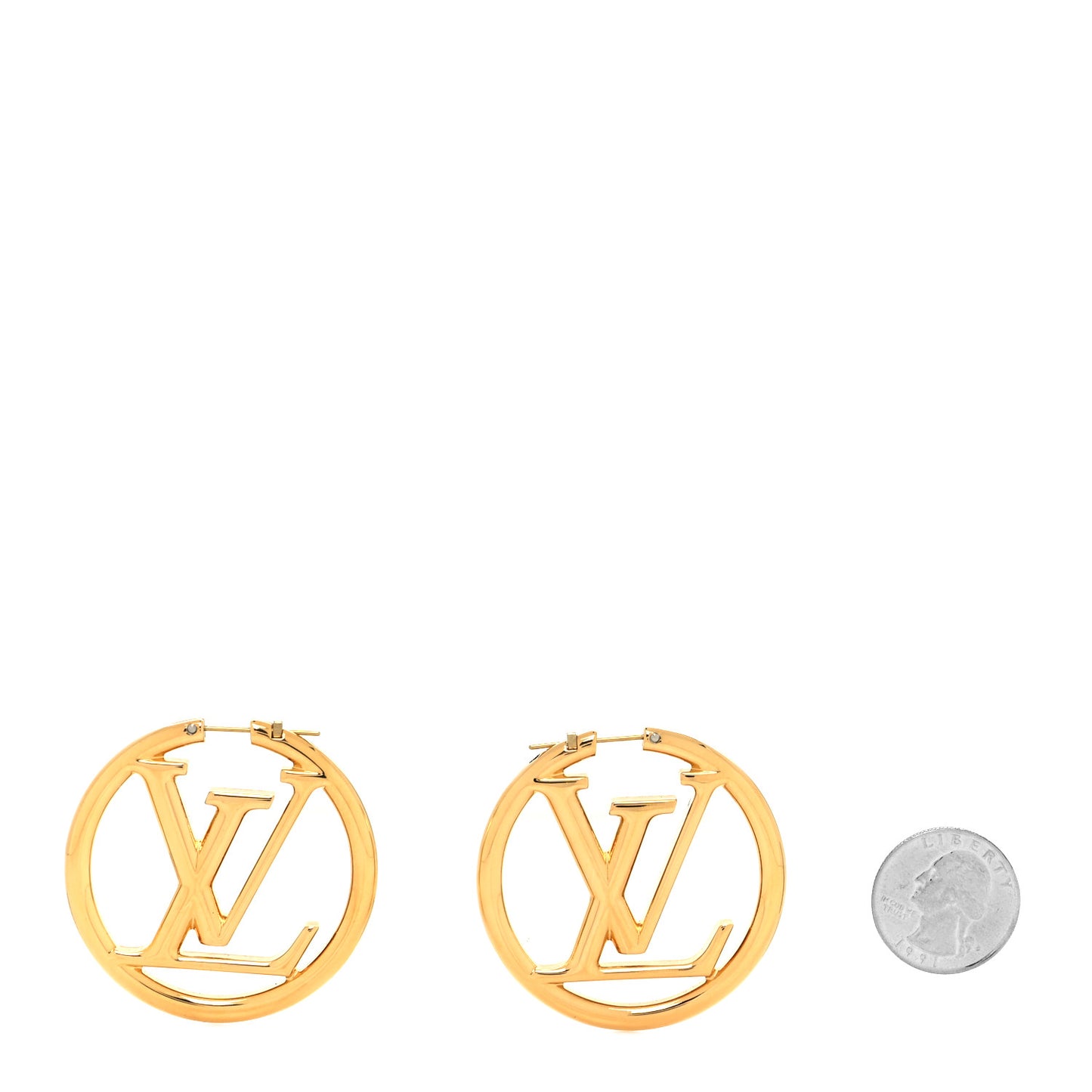 Metal Louise Hoop Earrings Gold