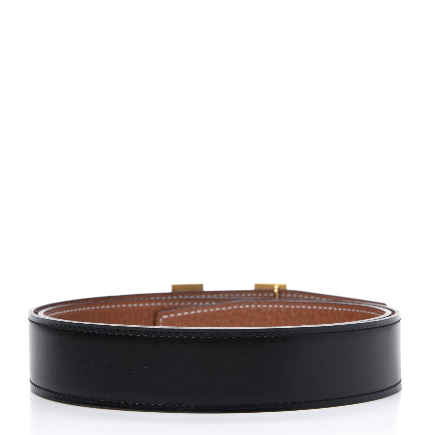Hermes Box Togo 32mm Martelee H Belt 85 Black Gold 2 of 4