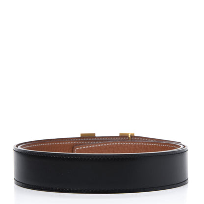 Hermes Box Togo 32mm Martelee H Belt 85 Black Gold 2 of 4